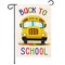 G128 Back to School Bus Garden Flag 12x18 In Double Sided Back to School Yard Garden Lawn Decoration